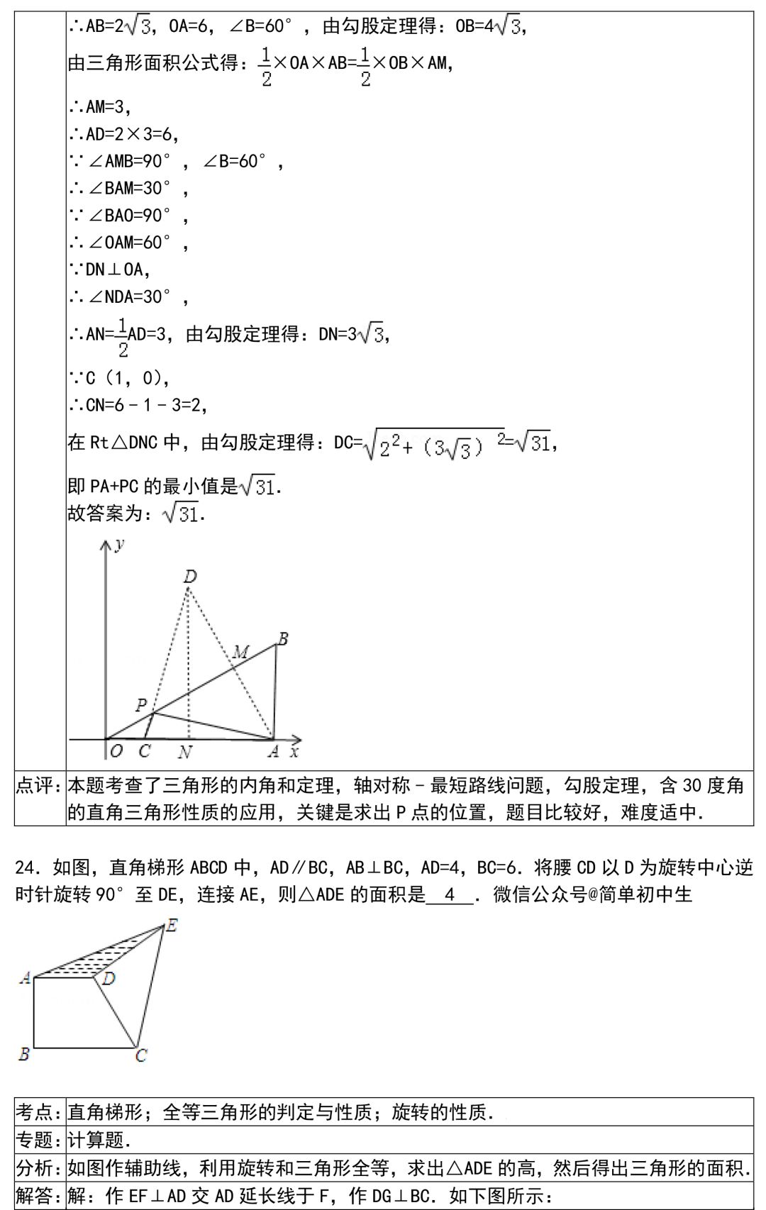 【初中数学】期末提分技巧：初中数学解题技巧+压轴题30练